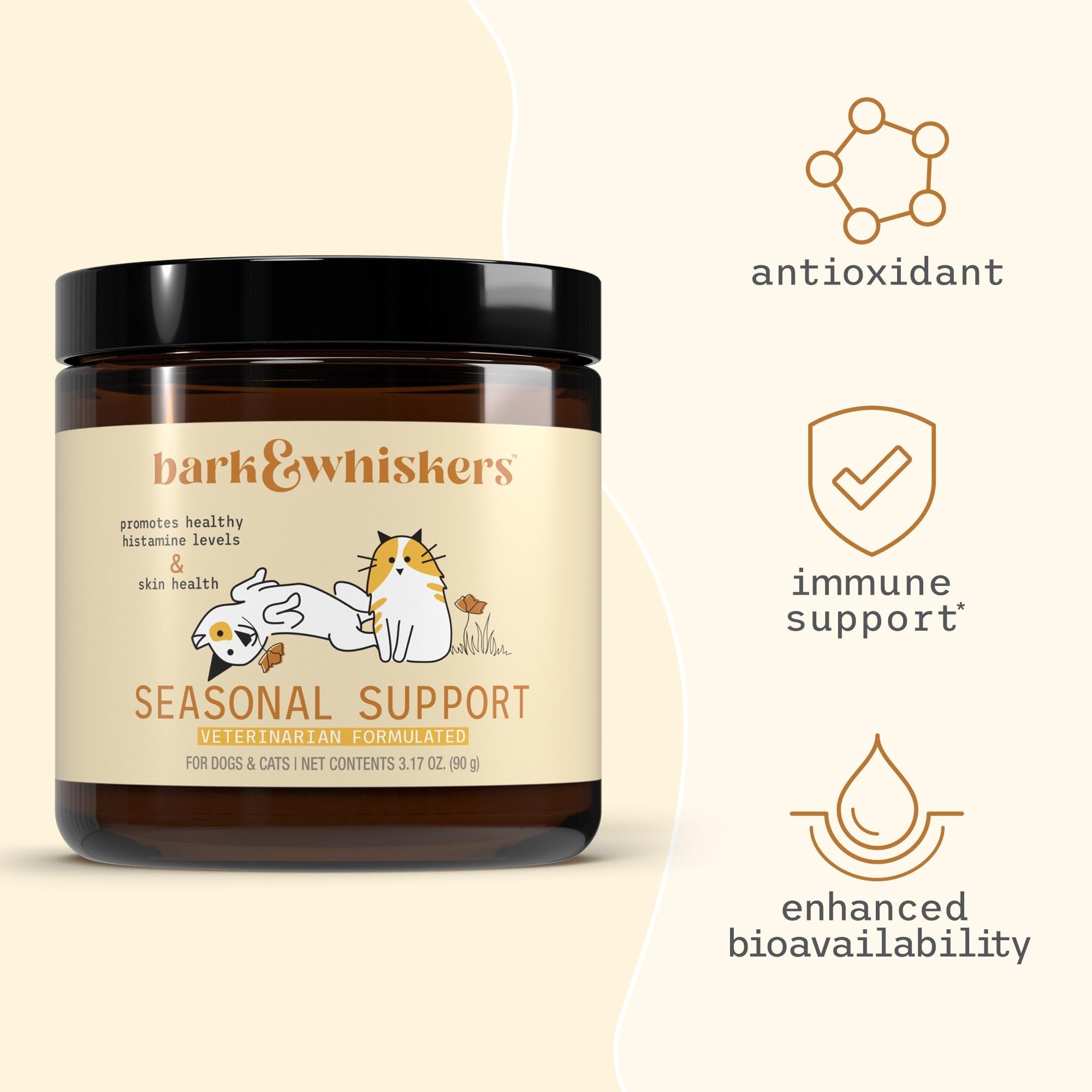 Dr. Mercola Bark & Whiskers Seasonal Support - Immune Support for Dogs & Cats - Quercetin - Butterbur Extract - Organic Stinging Nettle - 3.17 oz (90 Scoops) - Image 4