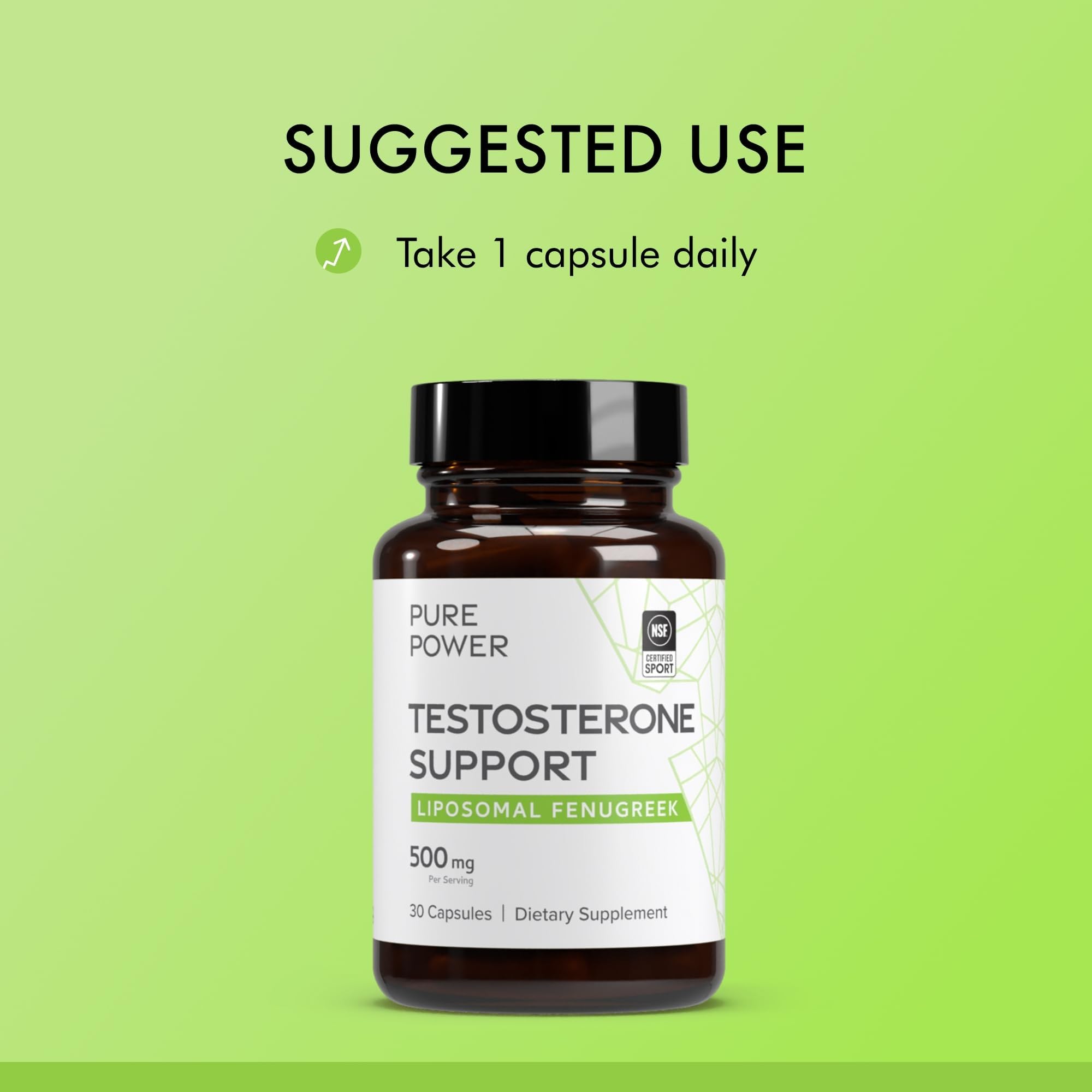 Dr. Mercola Pure Power Testosterone Support Liposomal Fenugreek, 500 mg, 30 Servings (30 Capsules), Dietary Supplement, Non-GMO - Image 4